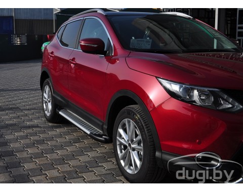 Пороги алюминиевые "Artemis" для Qashqai (2014-...).